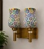 Dual Gold Wall Lamp with Mosaic Glass