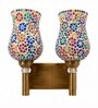 Dual Gold Wall Lamp with Mosaic Glass