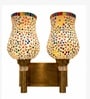 Dual Gold Wall Lamp with Mosaic Glass