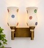 Dual Gold Wall Lamp with Mosaic Glass