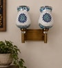 Dual Gold Wall Lamp with Mosaic Glass