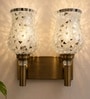 Dual Gold Wall Lamp with Mosaic Glass