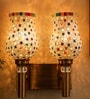 Dual Gold Wall Lamp with Mosaic Glass
