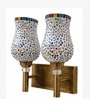 Dual Gold Wall Lamp with Mosaic Glass