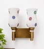 Dual Gold Wall Lamp with Mosaic Glass