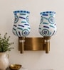 Dual Gold Wall Lamp with Mosaic Glass