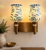 Dual Gold Wall Lamp with Mosaic Glass