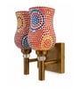 Dual Gold Wall Lamp with Mosaic Glass