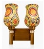 Dual Gold Wall Lamp with Mosaic Glass