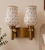 Dual Gold Wall Lamp with Mosaic Glass