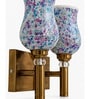 Dual Gold Wall Lamp with Mosaic Glass