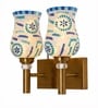 Dual Gold Wall Lamp with Mosaic Glass