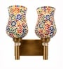 Dual Gold Wall Lamp with Mosaic Glass