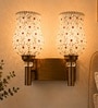 Dual Gold Wall Lamp with Mosaic Glass