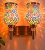 Dual Gold Wall Lamp with Mosaic Glass