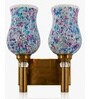Dual Gold Wall Lamp with Mosaic Glass