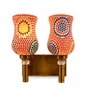 Dual Gold Wall Lamp with Mosaic Glass