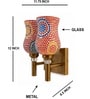 Dual Gold Wall Lamp with Mosaic Glass