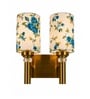 Dual Gold Wall Lamp with Multicolor cotton shade