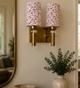 Dual Gold Wall Lamp with Multicolor cotton shade