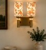 Dual Gold Wall Lamp with Multicolor cotton shade