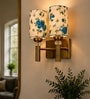 Dual Gold Wall Lamp with Multicolor cotton shade