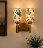 Dual Gold Wall Lamp with Multicolor cotton shade