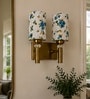 Dual Gold Wall Lamp with Multicolor cotton shade