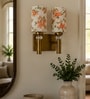 Dual Gold Wall Lamp with Multicolor cotton shade