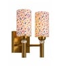 Dual Gold Wall Lamp with Multicolor cotton shade