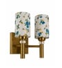 Dual Gold Wall Lamp with Multicolor cotton shade