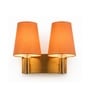 Dual Gold Wall Lamp with Orange cotton shade