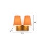Dual Gold Wall Lamp with Orange cotton shade