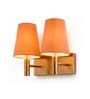Dual Gold Wall Lamp with Orange cotton shade