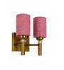 Dual Gold Wall Lamp with Pink Jute shade