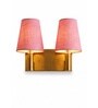 Dual Gold Wall Lamp with Pink Jute shade