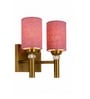Dual Gold Wall Lamp with Pink Jute shade