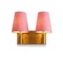 Dual Gold Wall Lamp with Pink Jute shade