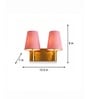 Dual Gold Wall Lamp with Pink Jute shade