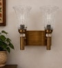 Dual Gold Wall Lamp with Transparent Glass