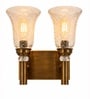 Dual Gold Wall Lamp with Transparent Glass