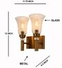 Dual Gold Wall Lamp with Transparent Glass