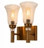 Dual Gold Wall Lamp with Transparent Glass