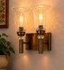 Dual Gold Wall Lamp with Transparent Glass