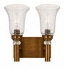 Dual Gold Wall Lamp with Transparent Glass