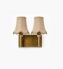 Dual Gold Wall Lamp with Vintage Beige Jute  Shade