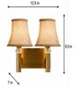 Dual Gold Wall Lamp with Vintage Beige Jute  Shade