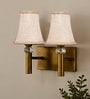 Dual Gold Wall Lamp with Vintage Beige Jute  Shade
