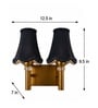 Dual Gold Wall Lamp with Vintage Black cotton Shade