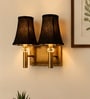 Dual Gold Wall Lamp with Vintage Black cotton Shade